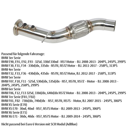 Tubo scarico acciaio inox - di,